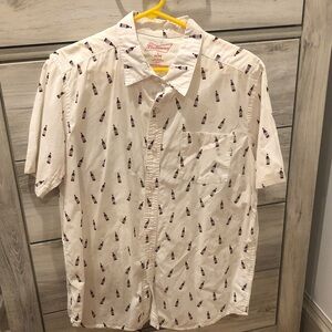 Budweiser Beige Short Sleeve Men's Shirt